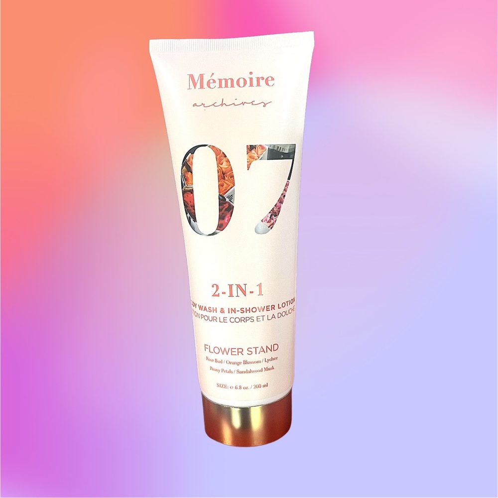 Memoire Archives Flower Stand 07 6.8 oz 2-in-1 Body Wash & In-Shower Lotion NWOB
